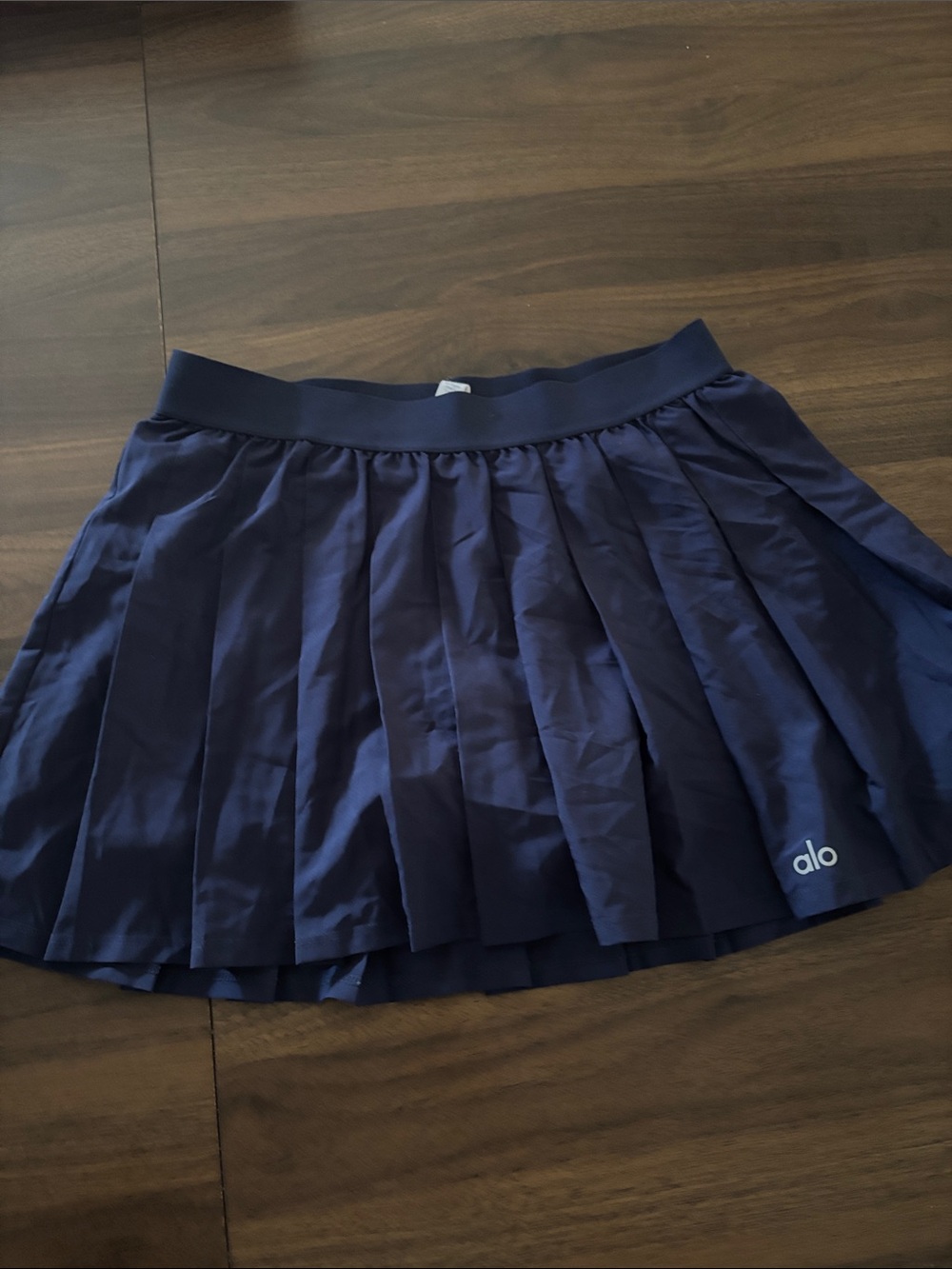 ALO Yoga Navy Pleated Mini Skirt